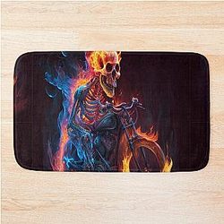 Ghost Rider Skeleton Bath Mat