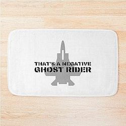 Negative Ghost Rider Quote Design in Black Air Force Font with Jet Fighter Bath Mat