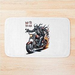Skull Ghost Rider Fire T-shirt Bath Mat