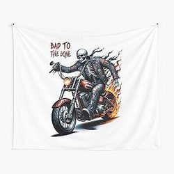 Skull Ghost Rider On Fire T-Shirt Tapestry