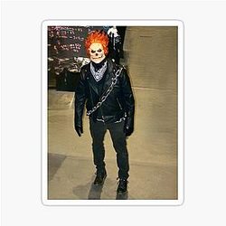 Ghost Rider Cosplay with Flaming Hair