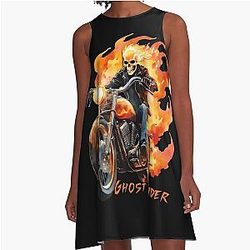 Ghost Rider Artwork A-Line Dress
