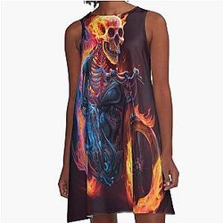 Ghost Rider Fire Skeleton Dress