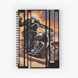 Ghost Rider on a Fire Motorbike Spiral Notebook