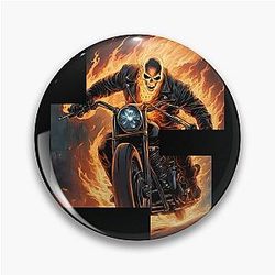 Ghost Rider on a Fire Motorcycle