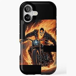 Ghost Rider on a Fire Motorbike iPhone Tough Case