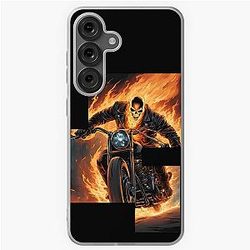 Ghost Rider on a Fire Motorcycle 4 Samsung Galaxy Soft Case