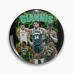 Giannis Antetokounmpo Basketball Fan Art Pin