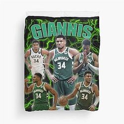 Giannis Antetokounmpo Basketball Fan Art Duvet Cover