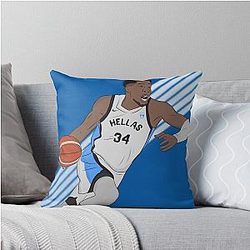 Giannis Antetokounmpo Greece Throw Pillow