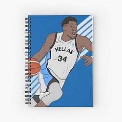 Giannis Antetokounmpo Greece Spiral Notebook