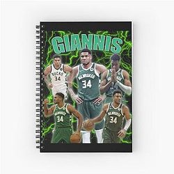 Giannis Antetokounmpo Basketball Fan Art Spiral Notebook