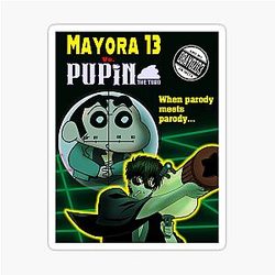Mayora 13 Vs Pupin the Turd (Gintama x Crayon Shin Chan) Sticker