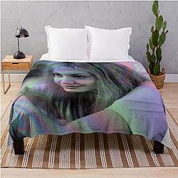 Girl interrupted art throw blanket