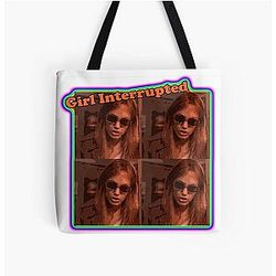 Girl Interrupted Pop Art All Over Print Tote Bag