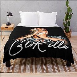 Silhouette Face Glorilla Throw Blanket
