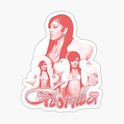 sepia Glorilla Pinky Girl Sticker