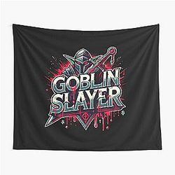 Epic Goblin Slayer Design Dark Fantasy Warrior Art Tapestry
