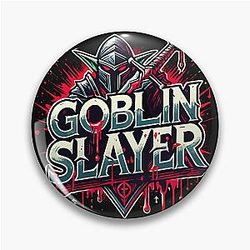 Epic Goblin Slayer Design Dark Fantasy Warrior Art Pin