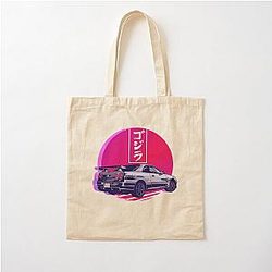 Nissan GTR R34 Gojira Sunset Cotton Tote Bag