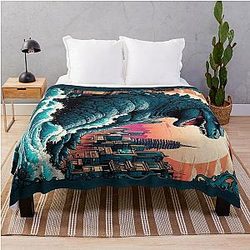 Godzilla Gojira Tokyo Throw Blanket