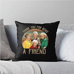 Thank You for Being a Friend Vintage Sunset Stay Golden Golden Girls Throw Pillow