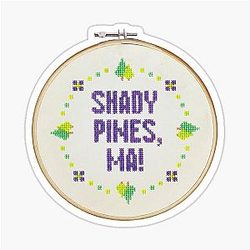 Golden Girls Shady Pines Embroidery Hoop Sticker
