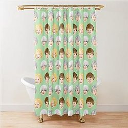Golden Girls with Mint Green Shower Curtain