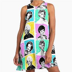 Golden Pop A-Line Dress