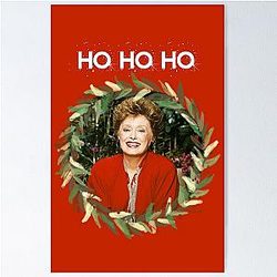 Blanche Devereaux Christmas from the Golden Girls White Poster
