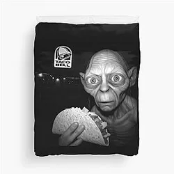 Gollum Taco Hobbit Meme Duvet Cover