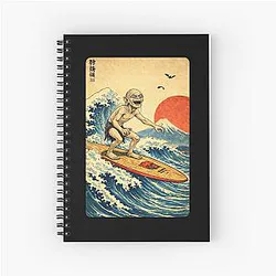 Gollum Surfing the Great Wave in Japan Notebook