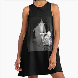 Funny Shopping Cart Meme Gandalf Pushes Gollum A Line Dress