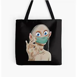 Gollum in mask All Over Print Tote Bag