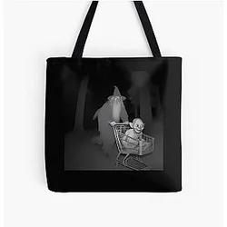 Grey Gandalf Wizard Pushing Gollum All Over Print Tote Bag