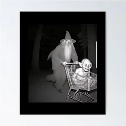 Funny Shopping Cart Meme Gandalf Pushes Gollum Poster