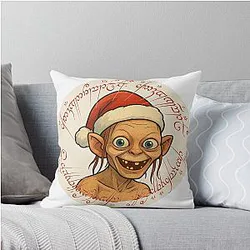 Merry Precious Festive Gollum Throw Pillow