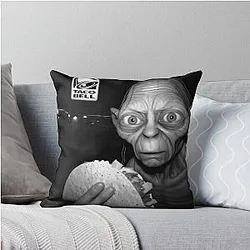 Gollum Taco Hobbit Meme Throw Pillow