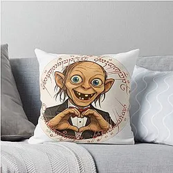 Sméagol Loves You Valentine's Gollum Throw Pillow