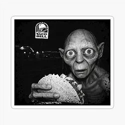 Gollum Hobbit Taco Funny Sticker
