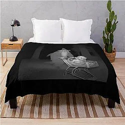 Grey Gandalf Wizard Pushing Gollum Meme Throw Blanket