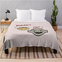 Marry Me? Gollum Ring Throw Blanket