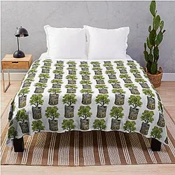 Crassula Gollum Jade Throw Blanket