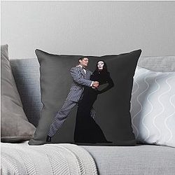 Morticia and Gomez Addams Throw Pillow