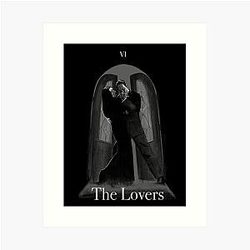 Nerdy Tarot - The Lovers - Morticia and Gomez Addams Art Print