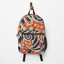 Goro Majima Hanya tattoo pattern backpack with flowers