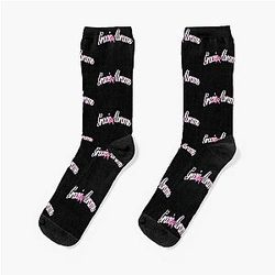 Pink Gracie Abrams Star Cursive Lettering Logo Socks