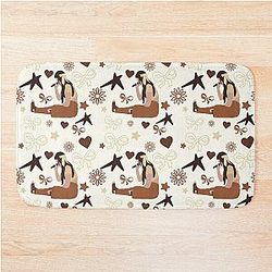 Gracie Abrams doodle bath mat with bow pattern