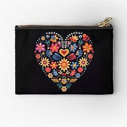 Valentines Day Grateful Dead Heart Zipper Pouch
