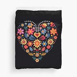 Valentines Day Grateful Dead Heart Duvet Cover